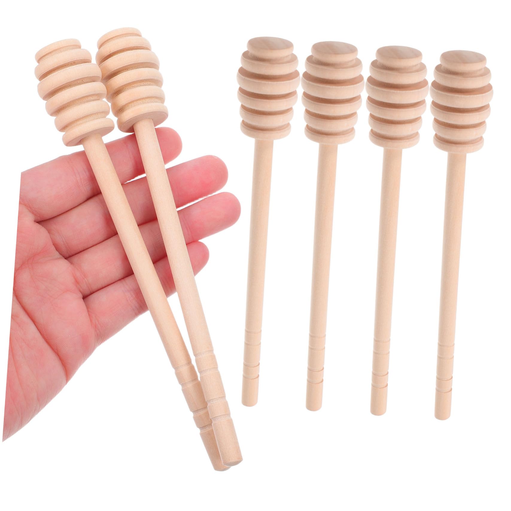 Cabilock 6pcs Wooden Honey Stirrer Honeycomb Mixing Sticks for Precise Dispensing of Honey Jam and Syrup Reusable Kitchen Tools for Easy Cleaning and Comfortable Grip