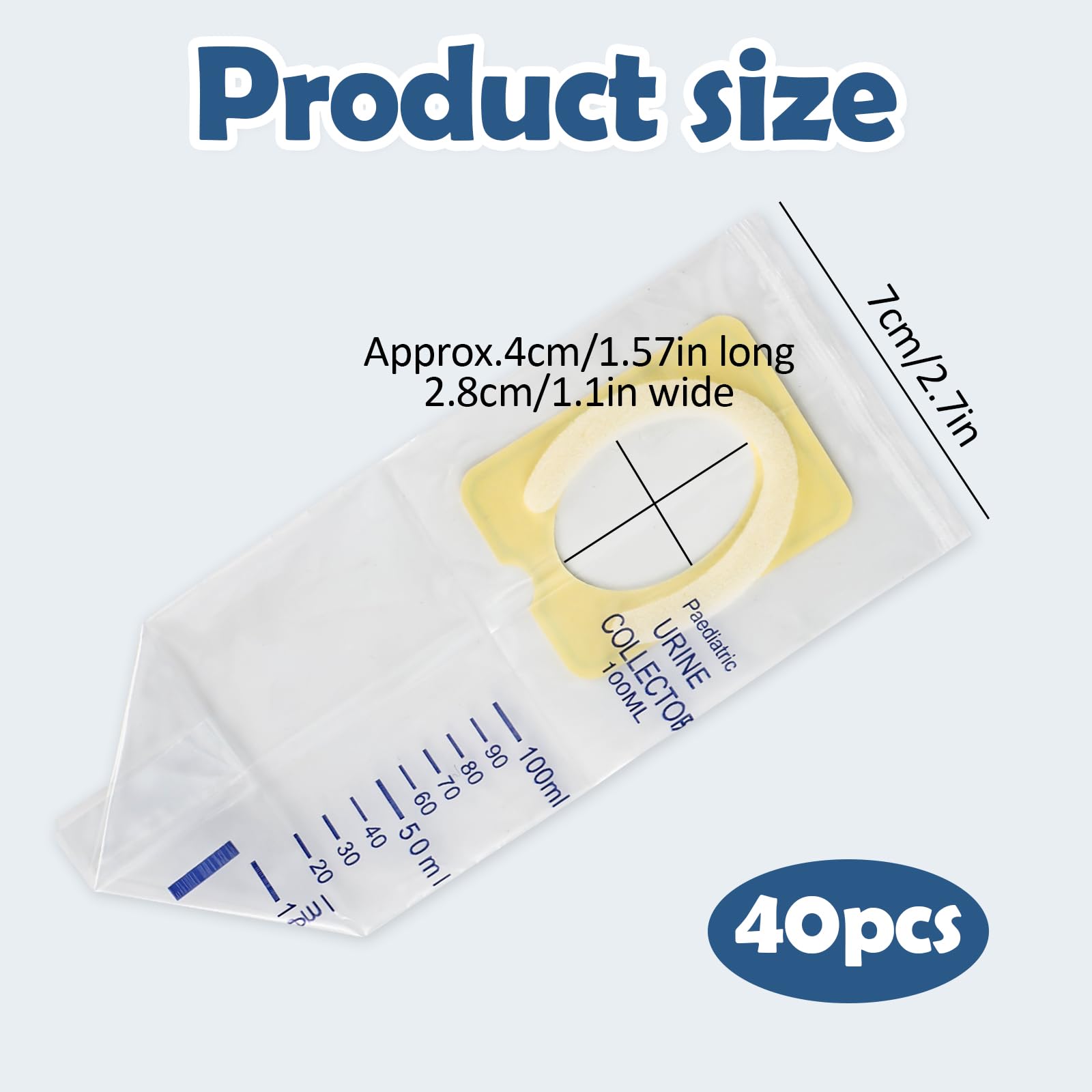 40 bolsas de orina para bebé, bolsas de orina de 100 ml para viajes infantiles, bolsas de rosa con superficie adhesiva y protección contra fugas, bolsa de recogida de orina para bebé, portátil