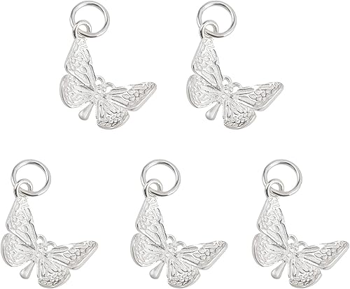 CHGCRAFT Colgantes de plata de ley 925 con anillo de salto para la fabricación de joyas de bricolaje