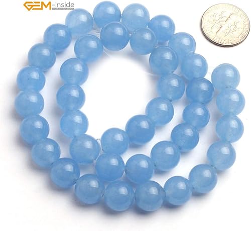 Miniatura 147 de GEM-Inside - Cuentas sueltas de piedra de lava negra natural de 0.315 in para hacer joyas, 15 pulgadas Cordierita de grado A