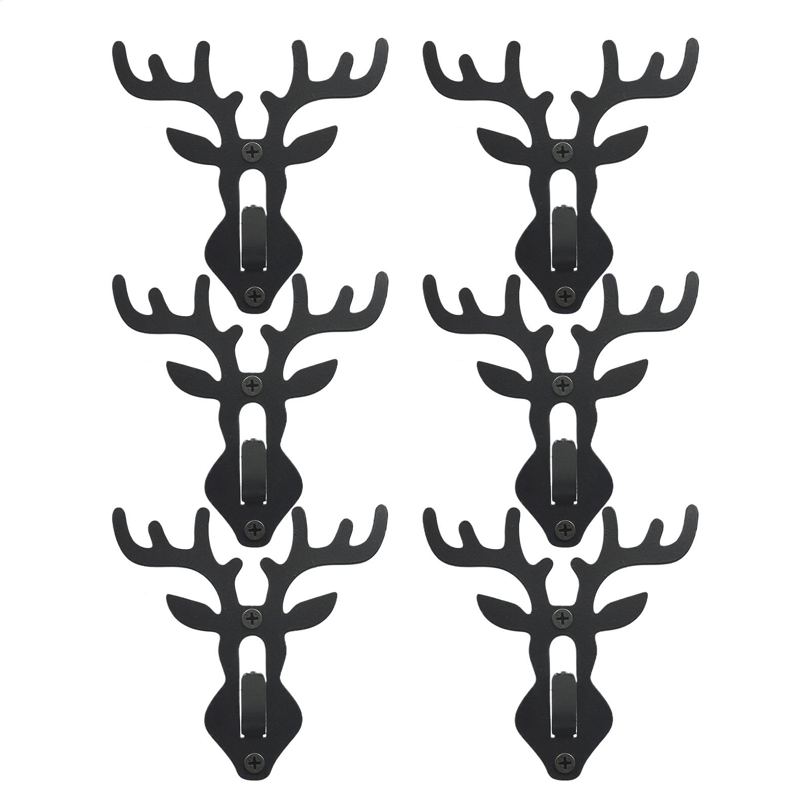 Support mural antilope en acier : lot de 6 crânes pour trophée de chasse