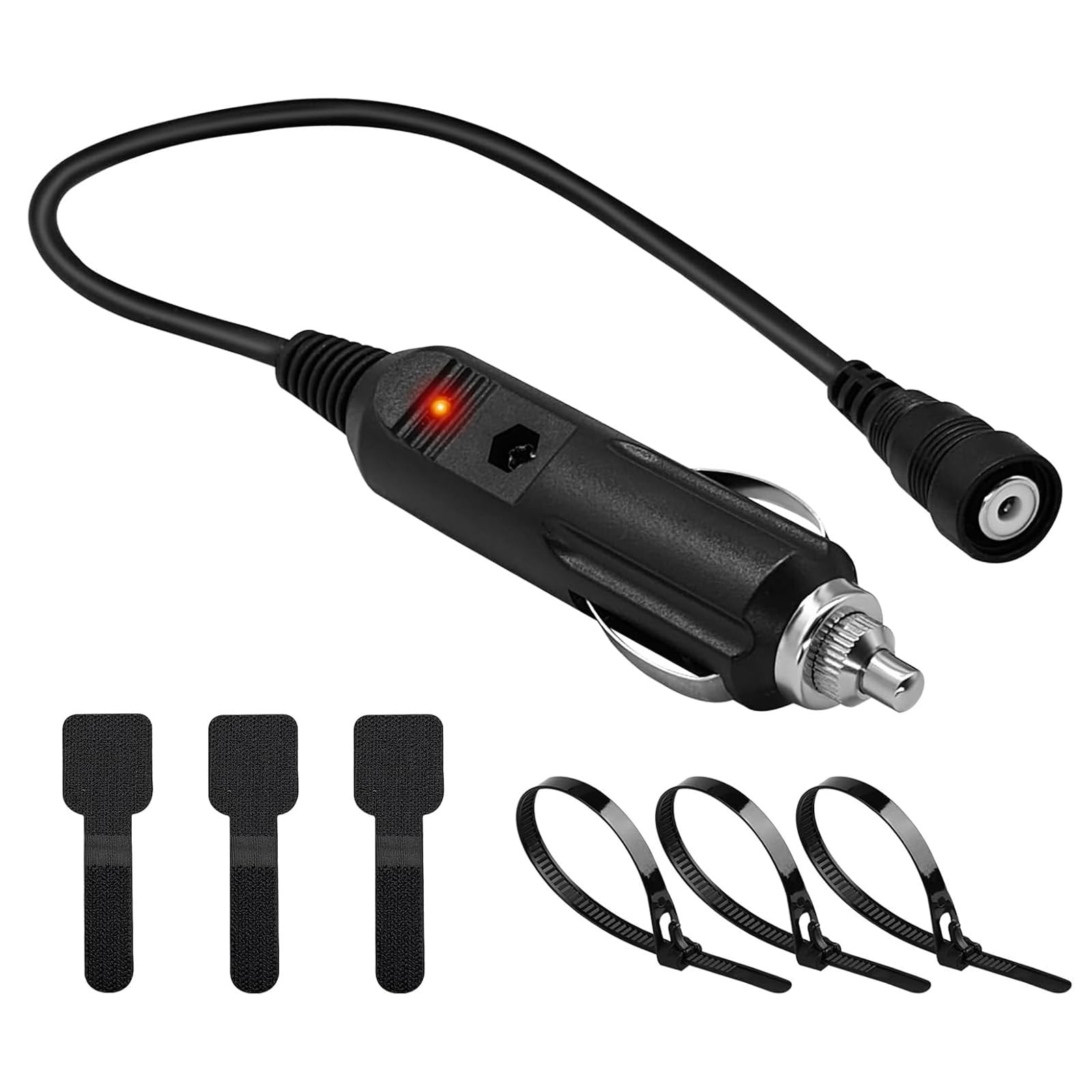 Efficiency 12V Adapter Cable Connector Suitable for Heated Motorbike Helmet & Snowmobile Visors with Power Indicators Waterproof Helmet Heating Wire
