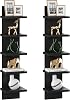 IBUYKE 5 Tier Wall Shelf Unit,Black Vertical Shelf,Floating Storage Shelf,Decorative Wall Mount Vertical Shelving for Home, Bedroom,Living Room,Office Decor WBC009B-2