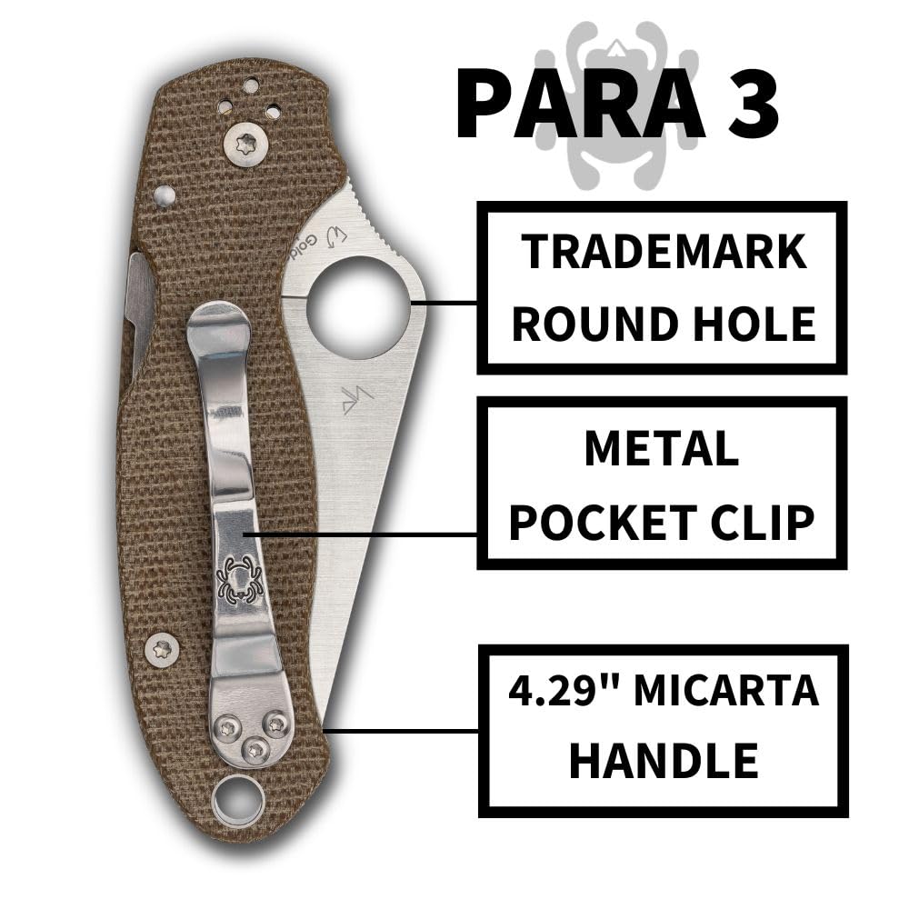 Spyderco Para 3 Lightweight Knife PlainEdge FRN Handle