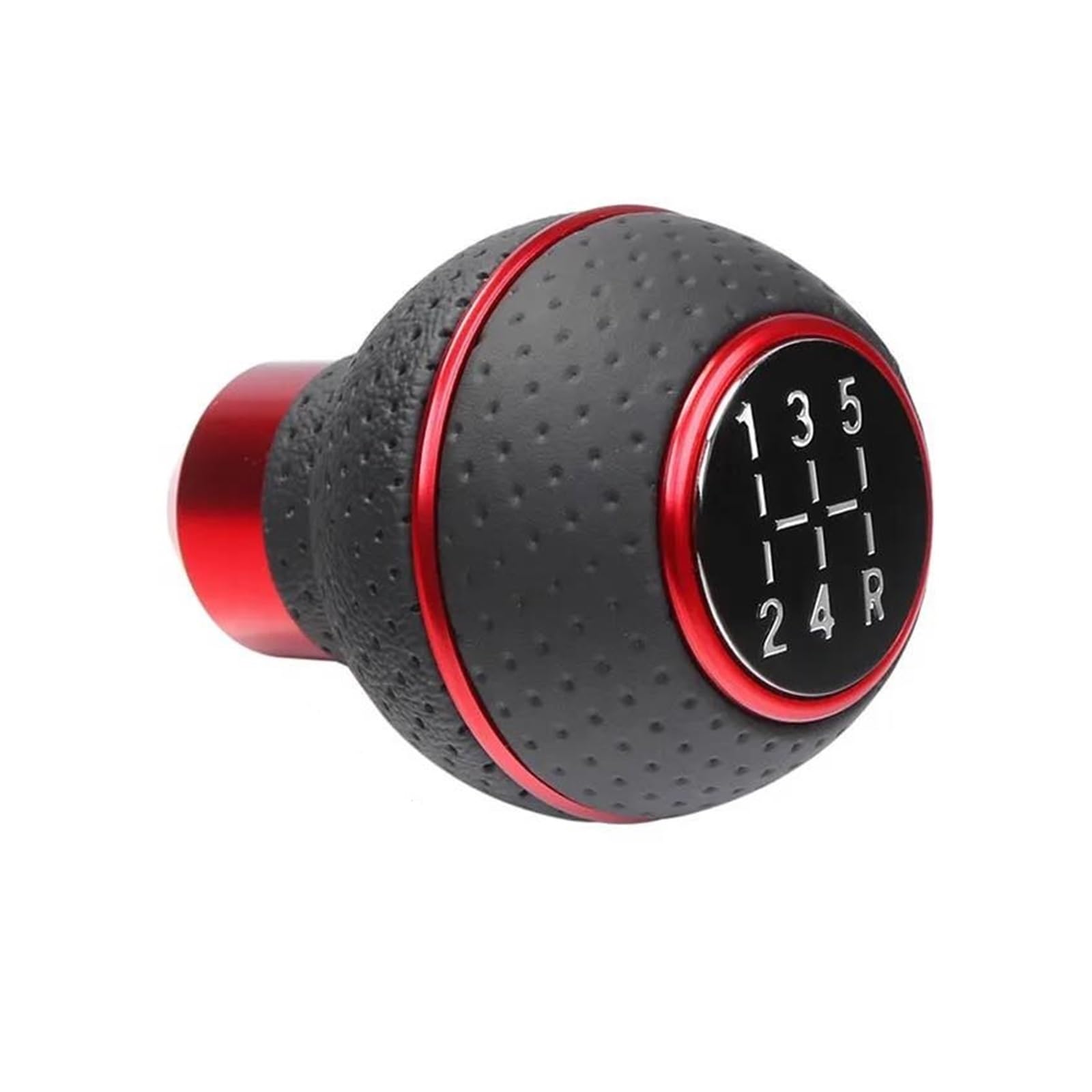 HXVGEGKPYK Gear Stick Knob 5 Speed Shift Knob Gear Stick Leather Shifter Lever Shifting Transmission for Most Manual Cars Trucks SUV Vehicle Gear Lever Knob(Red Ring)