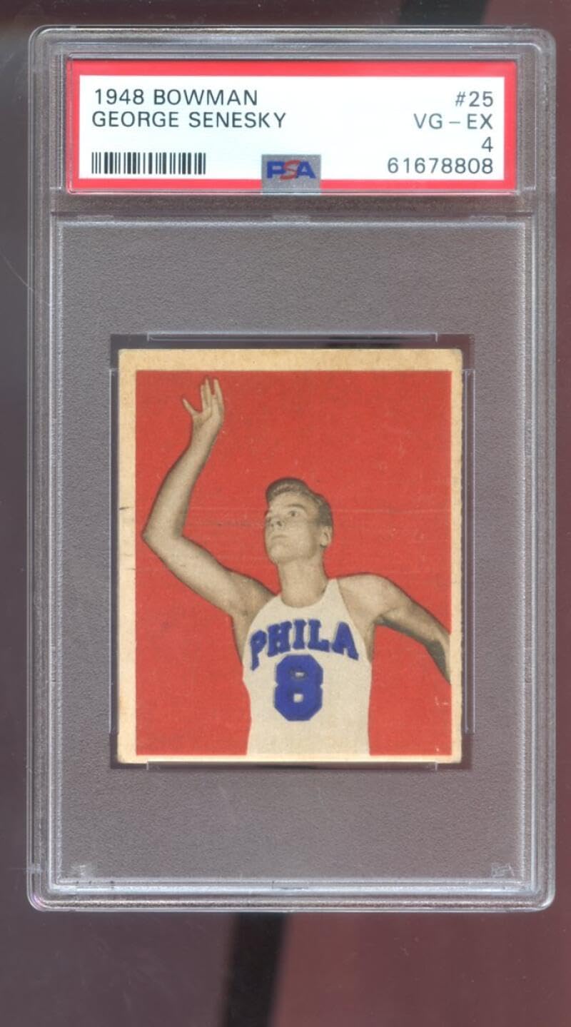 1948 Bowman #25 George Senesky PSA 4 Graded Basketball Card 48 Philadelphia Warriors
