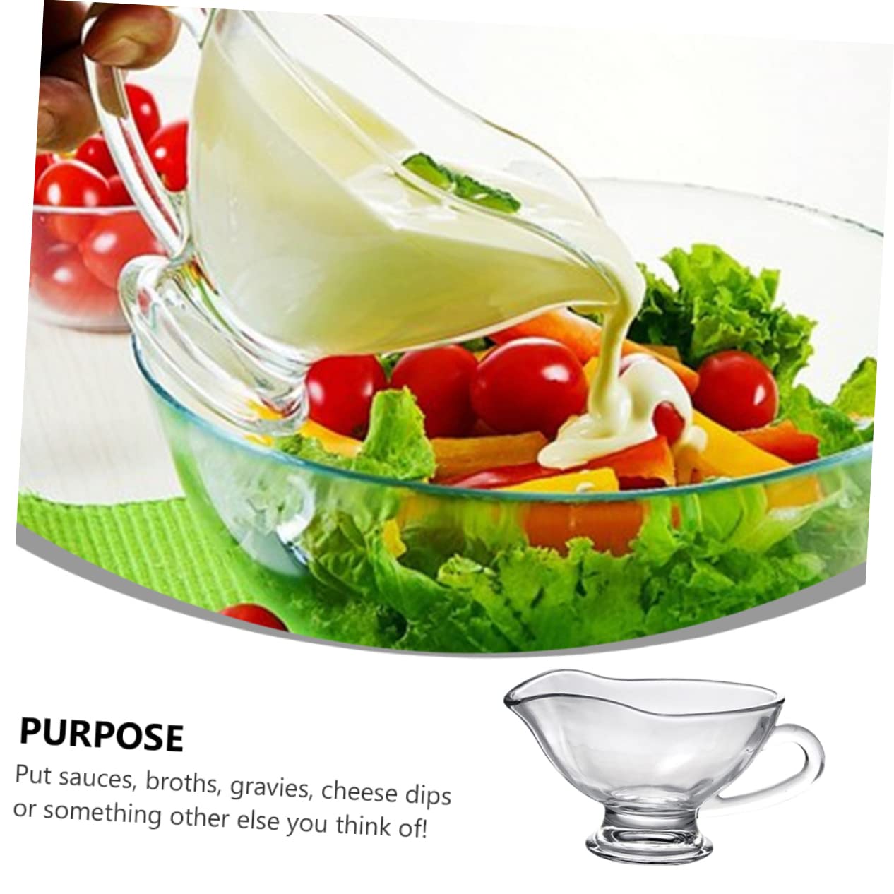 CONGARTENO 1PC Transparent Glass Sauce Cup Elegant Sauce Container for Dressings Condiments and Jams Lightweight and Portable for Table Serving and Food Enhancement
