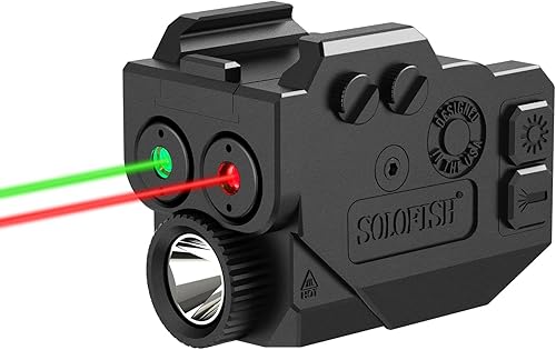 Miniatura 9 de SOLOFISH Luz de pistola de 500 lm y combo de haz morado/infrarrojo (IR)/verde azul, luz de arma de aluminio recargable y haces para armas con riel