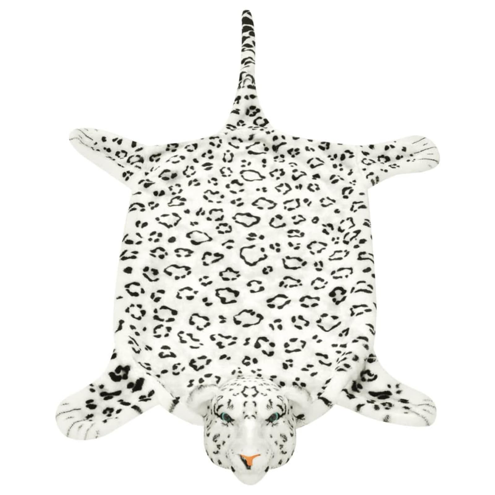 Brokky Tappeto di Peluche a Forma di Leopardo 139 cm Bianco,Tappeto per Soggiorno Lavabile Morbido Pelo Corto Morbido