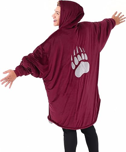 Miniatura 4 de THE COMFY - Manta portátil original de sherpa y microfibra, viene en tamaño extragrande, con cremallera de un cuarto, de talla única, y vista en