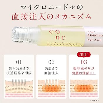 2本 CONC ブライトインジェクション マイクロニードル 針美容液 Amazon.co.jp: CONC ブライトインジェクション 2.5mL マイクロ
