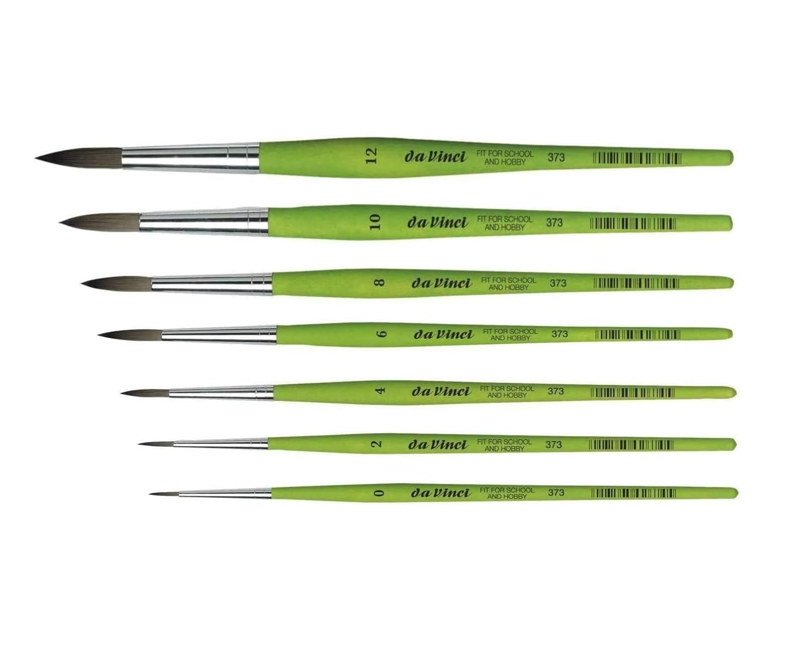 Da Vinci 373 Serie 7 - Set di pennelli sintetici, rotondi, 0,2,4,6,8,10,12 + tubo di stoccaggio