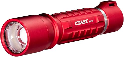Coast XP11R linterna LED recargable por USB-C de 2600 lúmenes con Slide Focus® y óptica de enfoque Pure Beam®, 4 modos de luz, en color rojo
