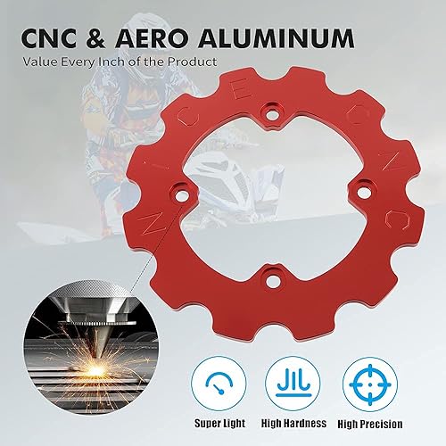 Miniatura 9 de NICECNC Funda protectora de manivela roja para piñón guía de cadena y protector de cadena de doble piñón compatible con Yamaha Raptor 700 700R