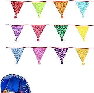 Bandeira Estamenha Triângulo | Bandeira multicolorida do arco-íris do triângulo da tela - Triângulo de guirlanda de bunting para decoração pendurada para festa, aniversário e festival Kagrote