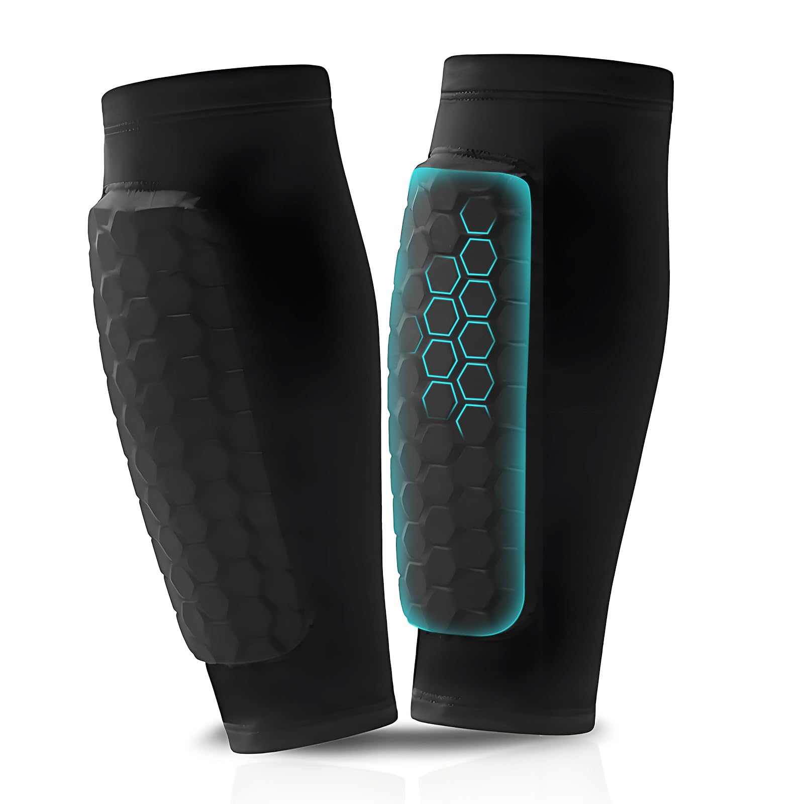 Tvvcalk 1 Paire Protege Tibia Foot pour Enfant et Adulte, Football Shin Guards, Ski Shin Guards, Respirants & Anti-Chocs