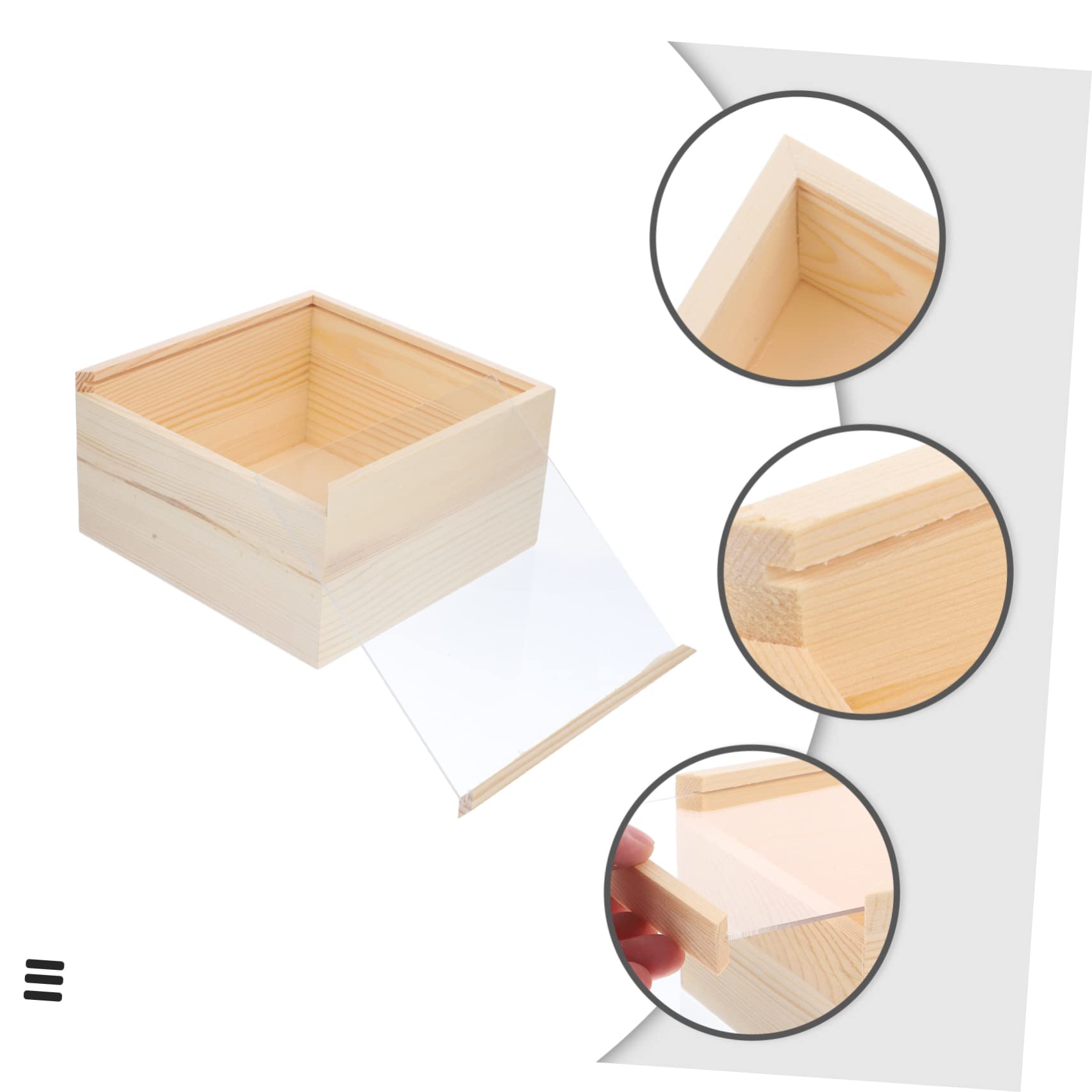 Scatola Portaoggetti in Legno Con Coperchio in Acrilico Per Collane Bracciali Elegante Contenitore Per Gioielli