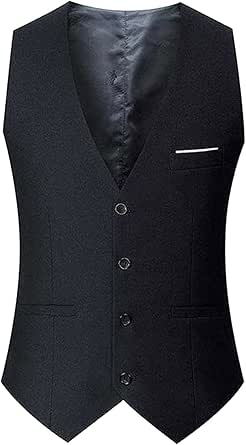 NerYuo Gilet De Costume Vintage Pour Homme Avec Poche Et