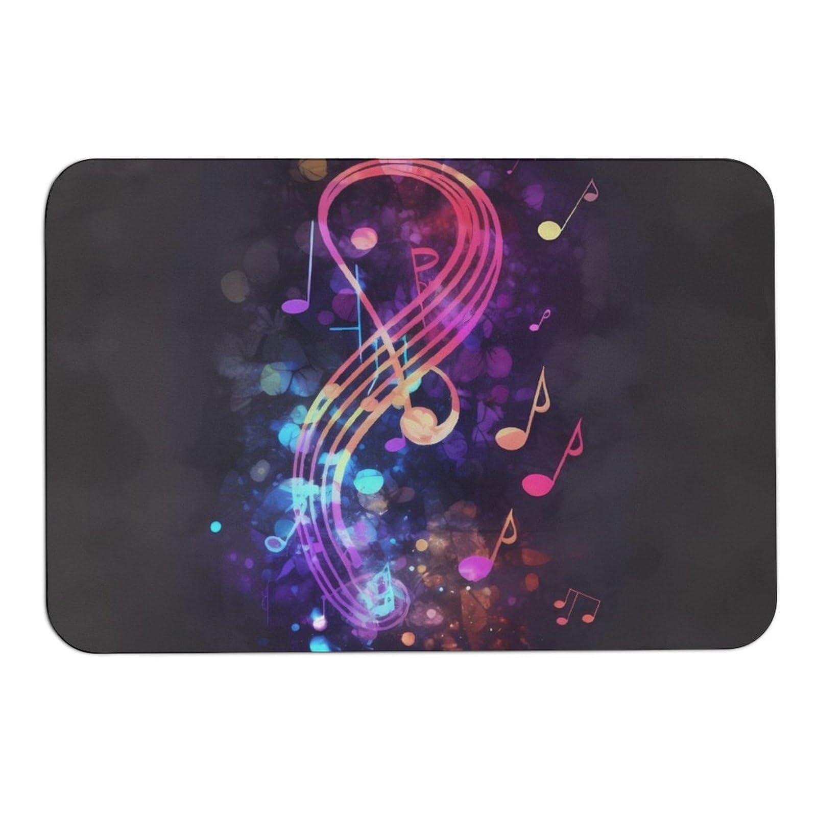 Tapis de bain galaxie avec notes de musique en terre de diatomée absorbante et dos antidérapant