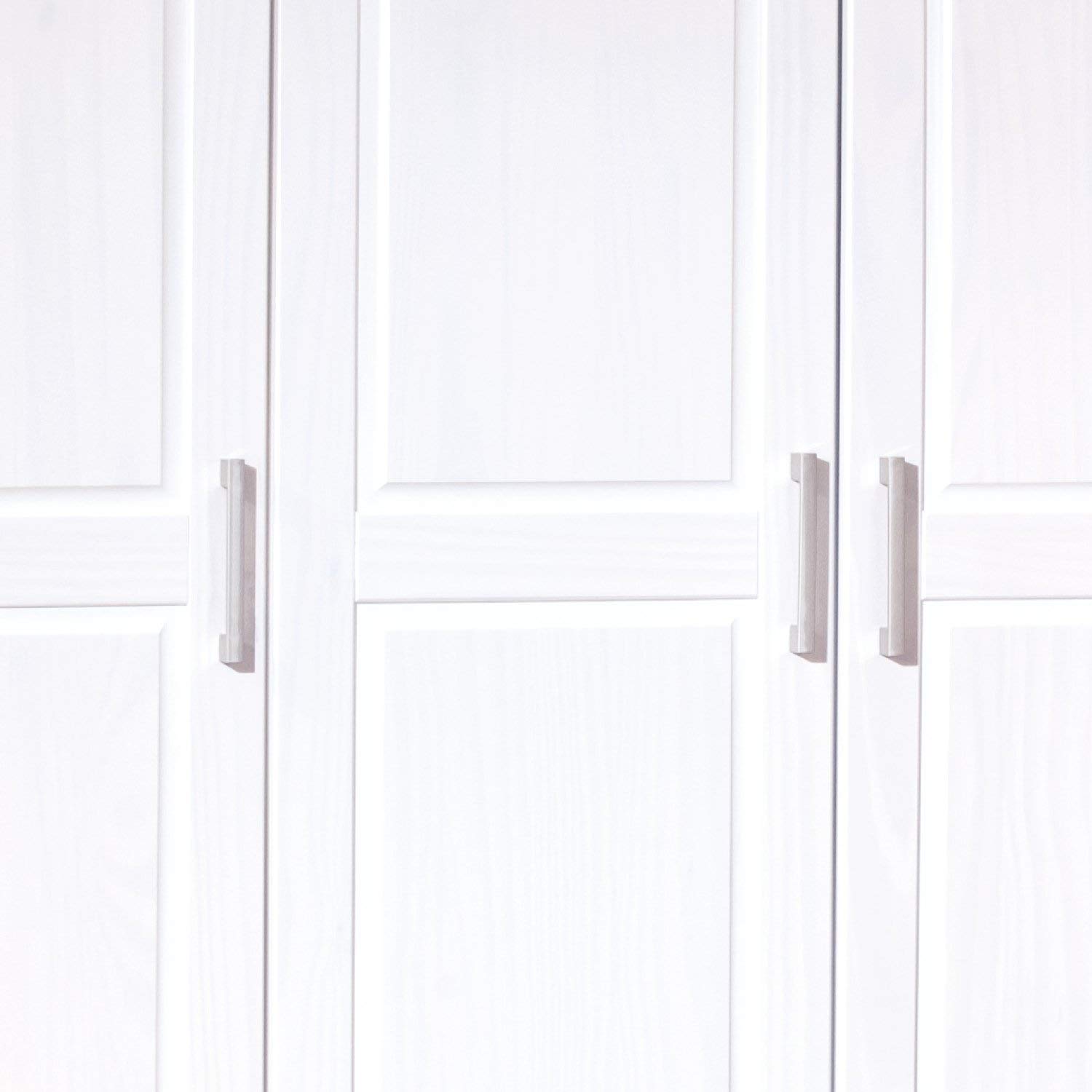 Inter Link Wardrobe floorboard More Sustainable Solid Wood White Lacquered 140 x 190 x 55 cm, 3 puertas, Blanco