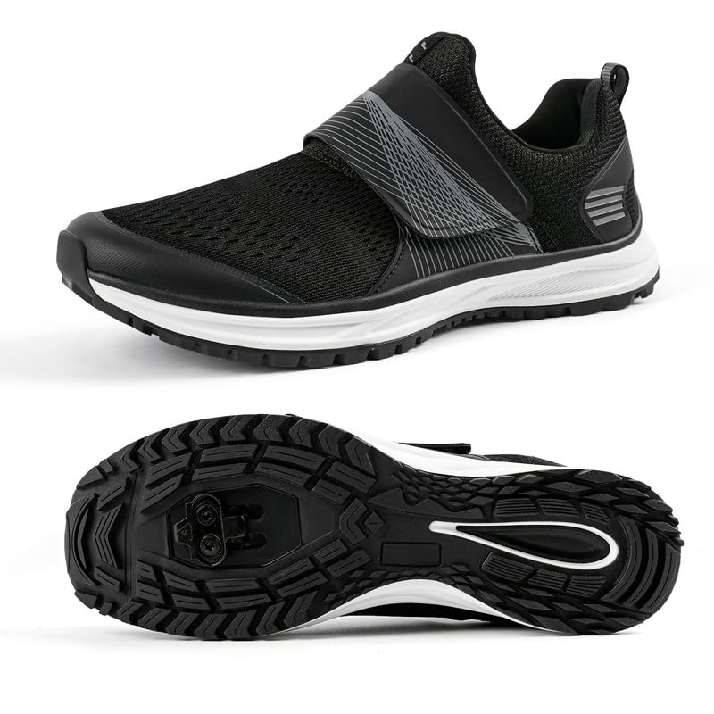 Men's Cycling Shoes Compatible with 2 Bolt SPD Cleats