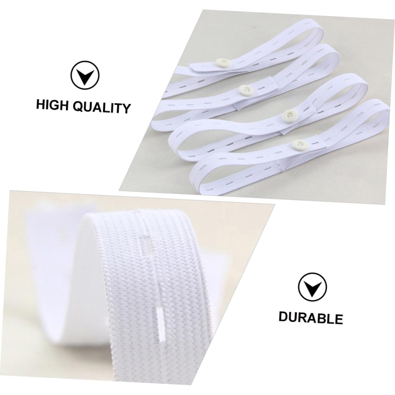 BESTonZON 15 Pièces bouton de couche couche pour ceinture reglable élastique elastic couches ceinture de fixation de couche boucle de fixation de couche blanche