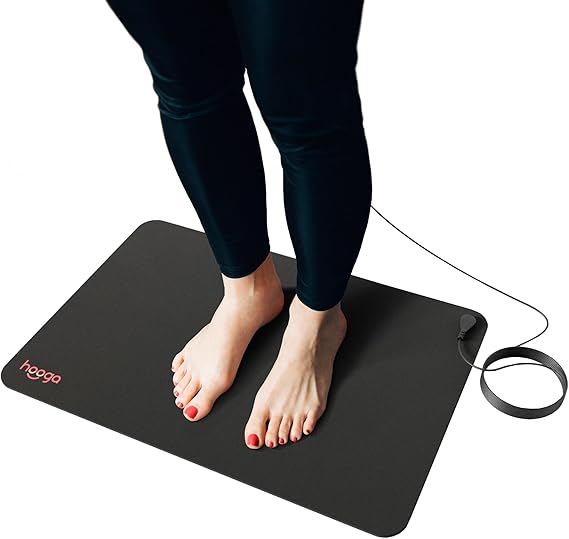 Hooga Grounding Mat for Sleep, Energy, Pain Relief, Inflammation, Balance, Wellness. Earth Connected Indoor Grounding for Home, Office, Work. 15 Foot Cord Included. Conductive Carbon 10 Best Electrically Grounded Yoga Mats to Recharge Your Body and Balance Your Flow