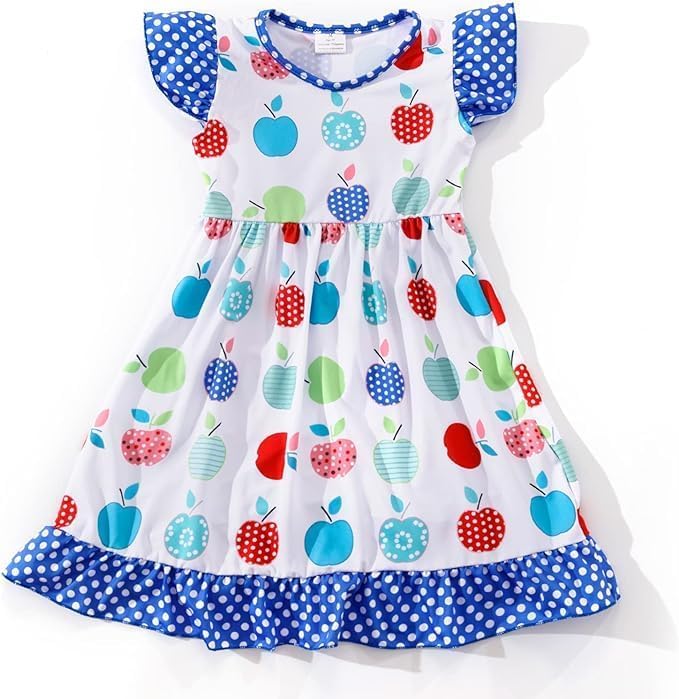 Toddler Girl Dress Back to School Pencil School Bus Print Dress Summer Outfits 3-8T - Image 3