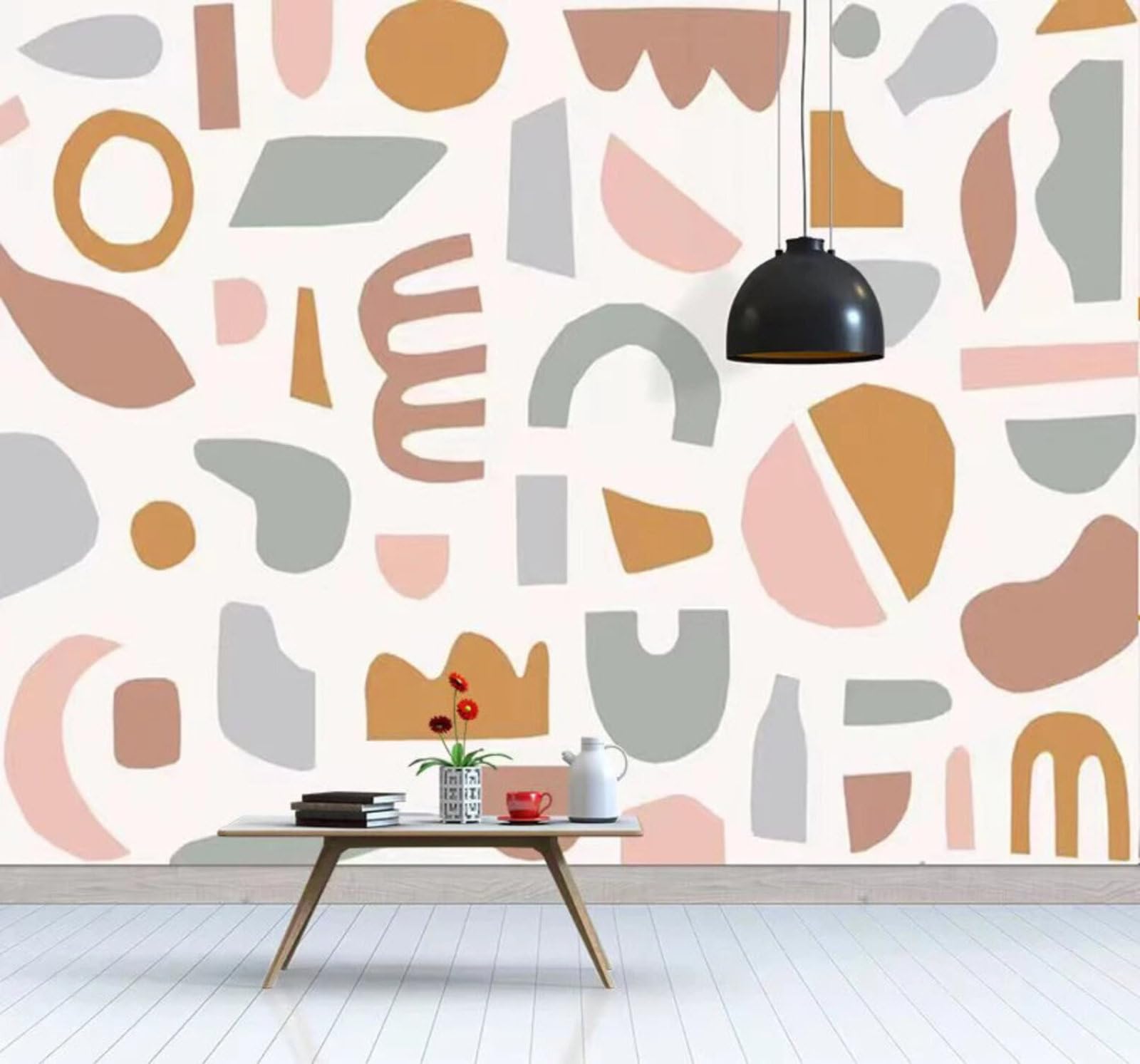 Wallpaper-3D-Xlm 300Cm×210Cm(B×H) Cartoon Abstract Colourful Geometric Art 3D Wallpaper Easy Install Feature Office Living Room Sofa Bedroom Tv Background Wall Decoration-300Cm×210Cm