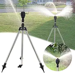 Aspersor De Tripé Giratório Irrigador De Jardim Telescópico Automático Rega 360° Circular Irrigação Agrícola Campo Horta Plantas