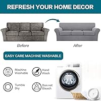 Vista 33 de Turquoize 2 fundas para silla, fundas para silla de sala de estar, sofá, funda de sofá con fundas de cojín individuales, fundas de muebles para Azul