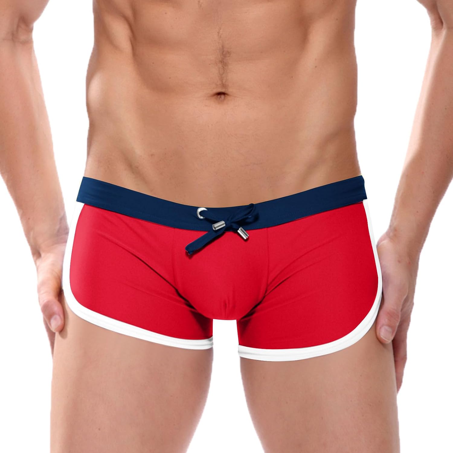 Swim Shorts for Men Swimwear Bathing Suit Swim Brief Square Leg Board Short Solid Color Swimming Trunk Pants