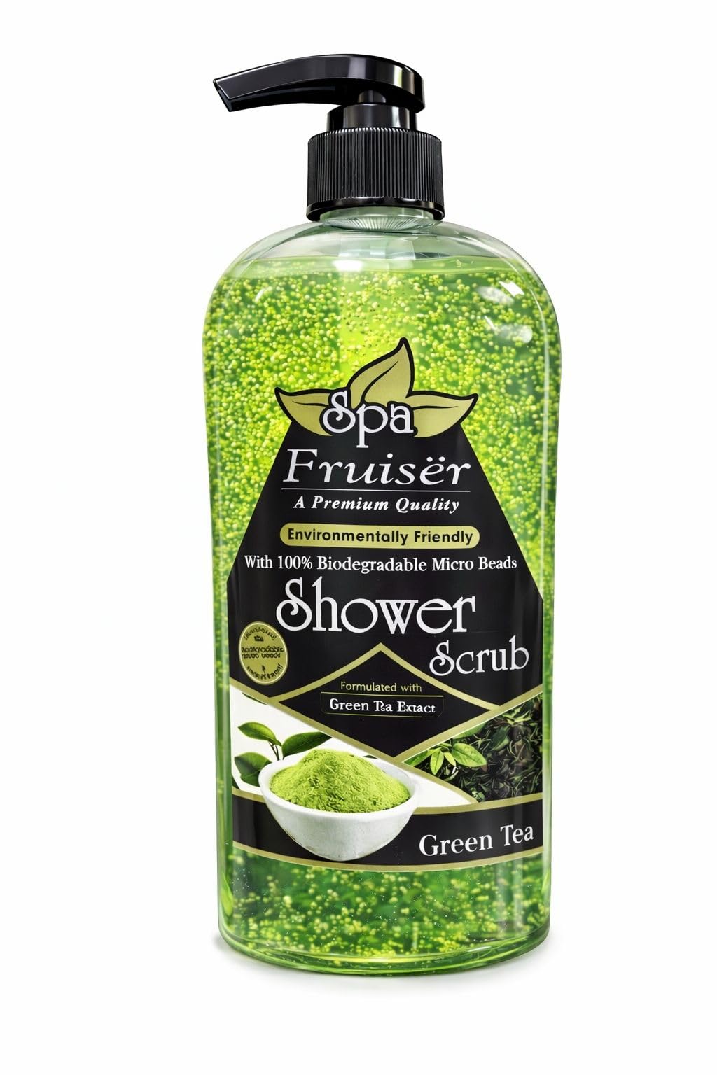Fruiser Spa Apricot Shower Scrub – 730ml | Body Wash with Natural Apricot Extract & Biodegradable Micro Beads | Gentle Exfoliation (Green Tea)-picture-27