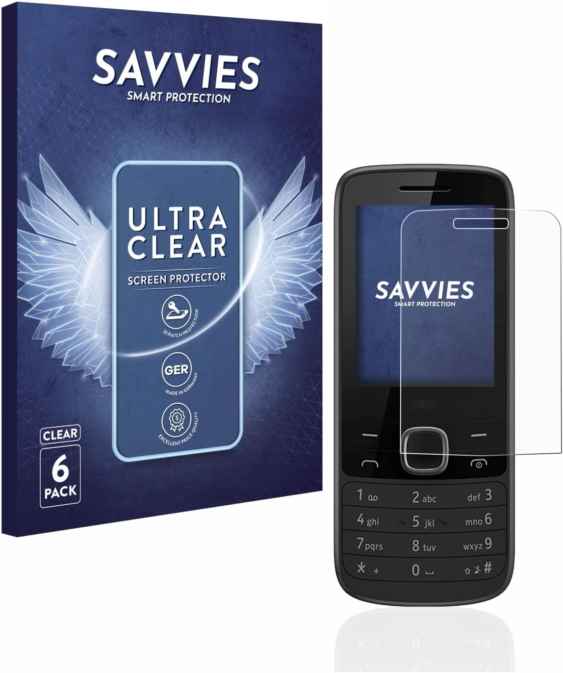 Savvies Screen Protector compatible with Nokia 2254G Protection Film Clear 6-Pack