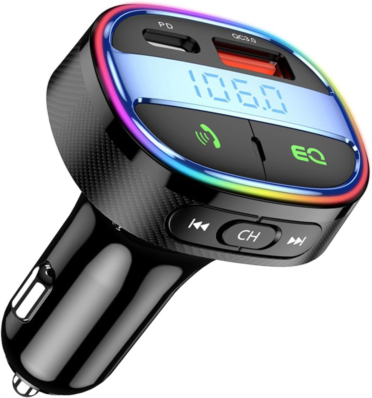 FM Transmitter Bluetooth for Car, Cigarette Lighter Radio Adapter Car Kit MP3