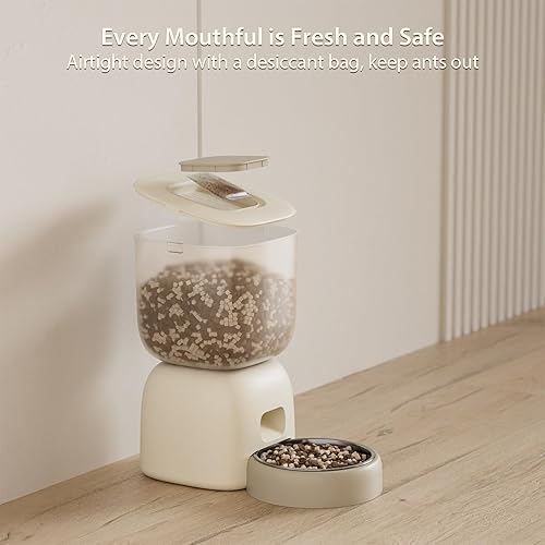 Miniatura 6 de iPettie Hourglass Dispensador automático de comida para gatos, alimentador inalámbrico para gatos funciona con batería con batería de 180 días de