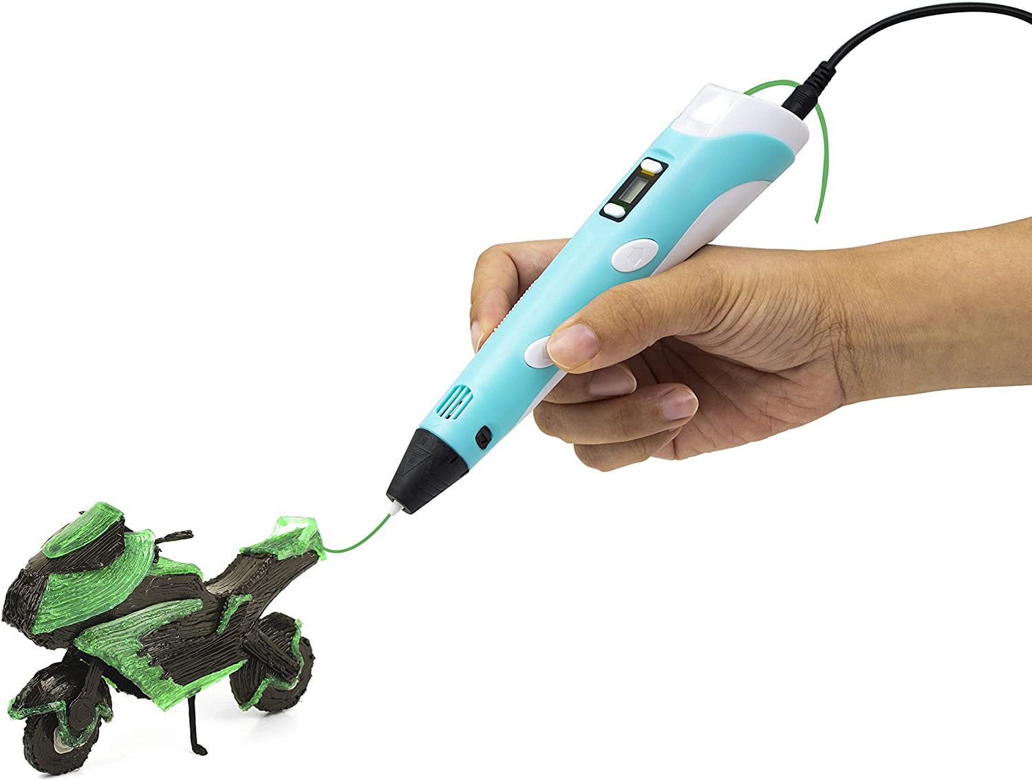 LUVVY TUFFY 3D Pen Professional with Free 10 Colour PLA Filaments | 3-D Printing Drawing Pen with Charger Cable and Free 10- Colors of PLA Filament of 5mtr Each(Pack of 3)-picture-10