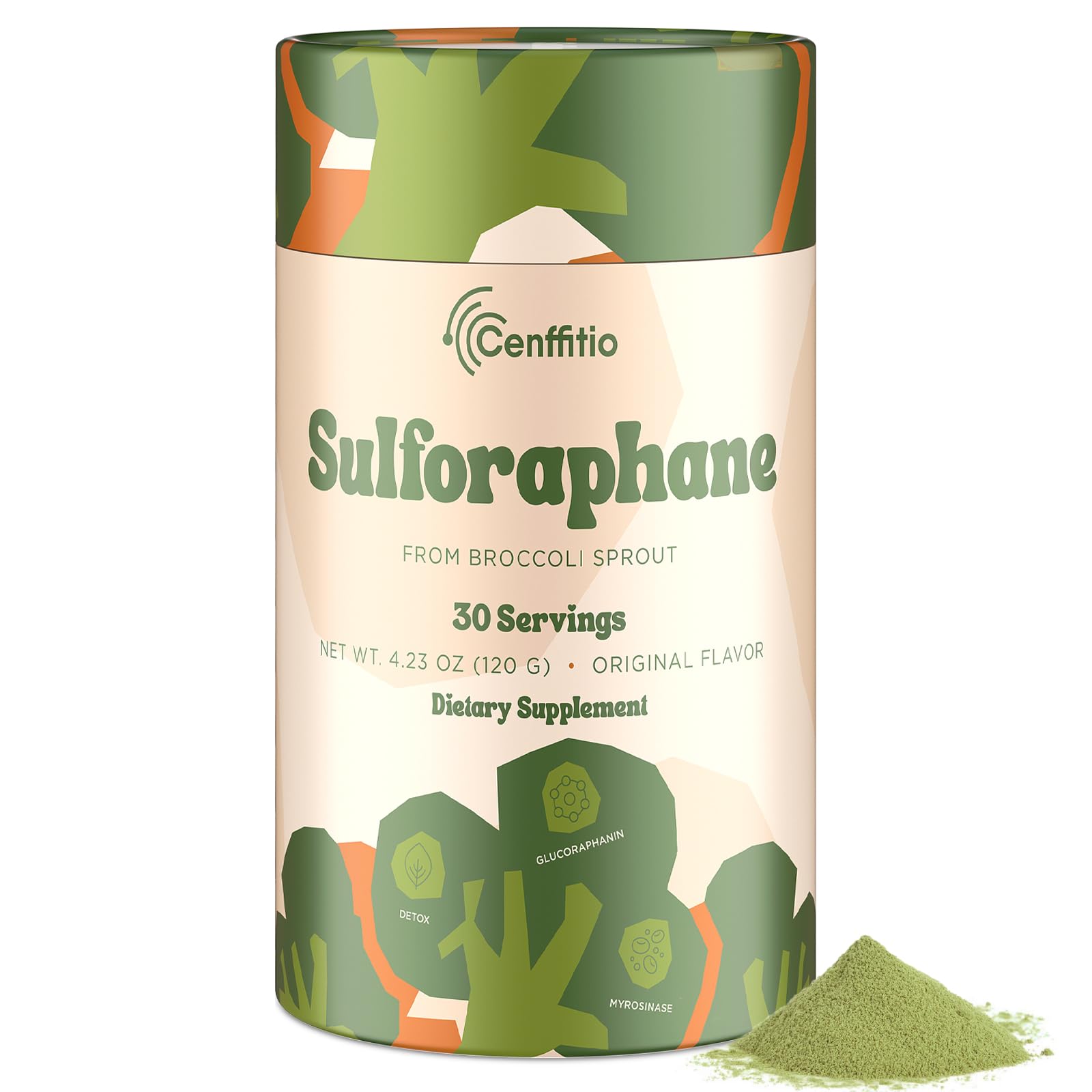 Sulforaphane Supplement from Broccoli Sprouts NRF2 Activation Antioxidant Detox Support Broccoli Sprout Powder for Myrosinase and Glucoraphanin Vegan