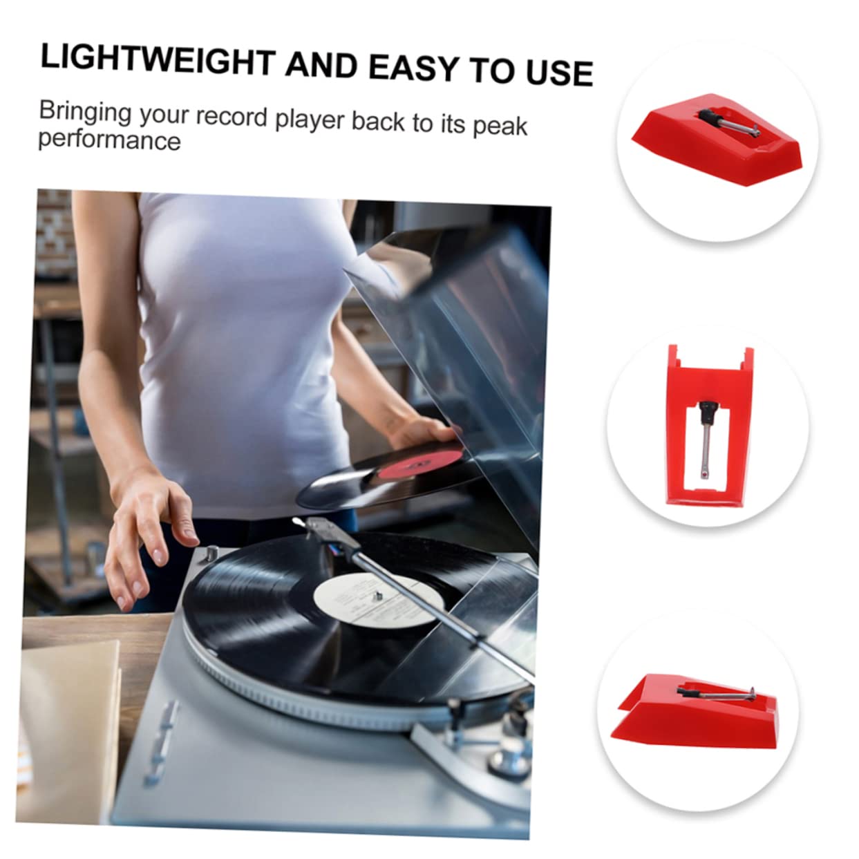 Mikinona 20 Pz Stilo Per Giradischi Puntina Del Fonografo Ago Stilo Diamantato Giradischi in Vinile Ago Del Giradischi Ago Per in Vinile Stilo Fonografico Sostitutivo Plastica Rosso