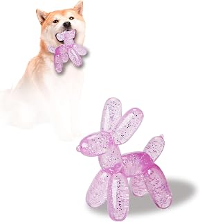 Durable Dog Chew Toy – Balloon Dog Shape, 4.72” for Small & Medium Dogs, Tough Plastic, Interactive Chew Toy for Boredom & Dental Health(Pink)