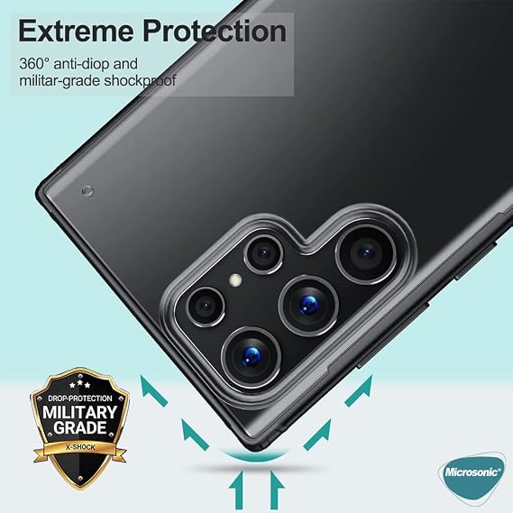 Case for Microsonic Samsung Galaxy S24 Ultra Frosted Frame Black [Case Compatible with Galaxy S24 Ultra - Black]