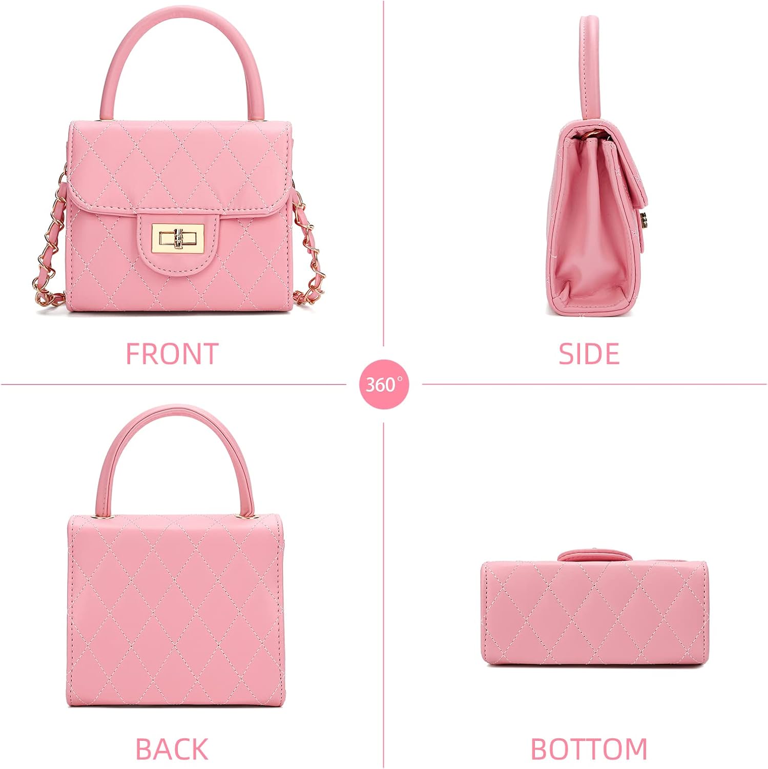 Little Girl Purse Kid Purse Pink Purses for Girls (Pink) - Image 3