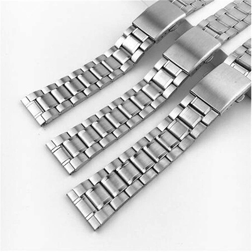 Uhrenarmband aus Edelstahl für das Handgelenk, silberfarbenes Metallarmband mit Faltschließe für Männer und Frauen, 12/14/16/18/20/22 mm