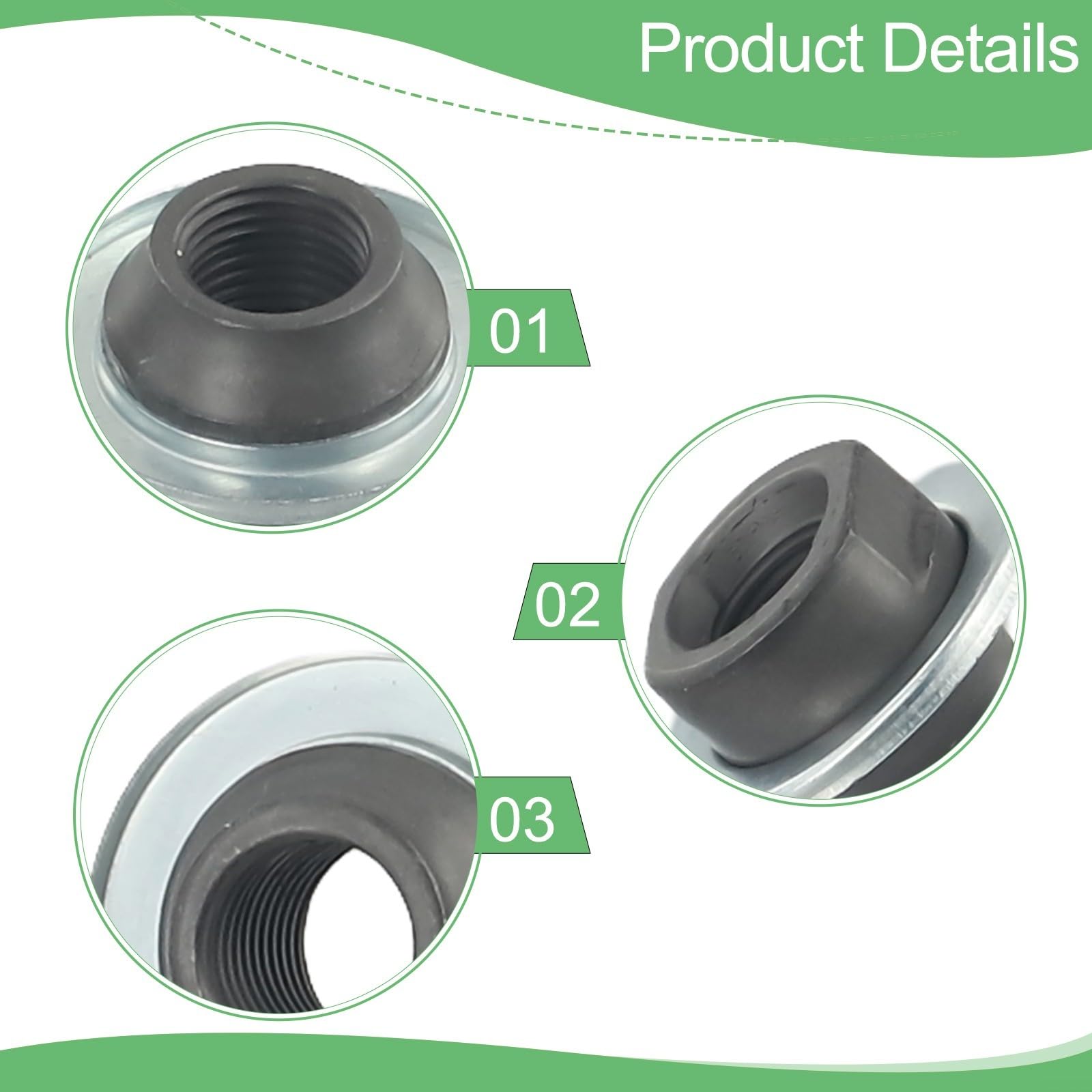 Dadi conici in acciaio per asse della bicicletta, 3/8" x 26 TPI per mozzi posteriori solidi, parti di ricambio per mozzi posteriori, circa 13,6 mm di lunghezza, confezione da 2
