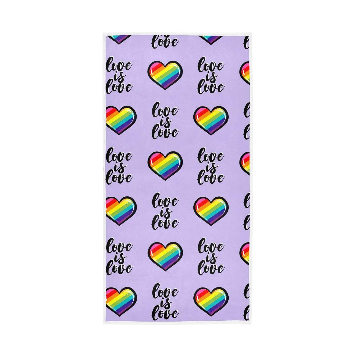 HUYGD Love Cute LGBT Rainbow Hand Towel Cotton Absorbent Soft Decorative Towel for Bathroom 15 x 30 Inch