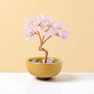 Crystal Rose Quartz Crystal Bonsai Tree