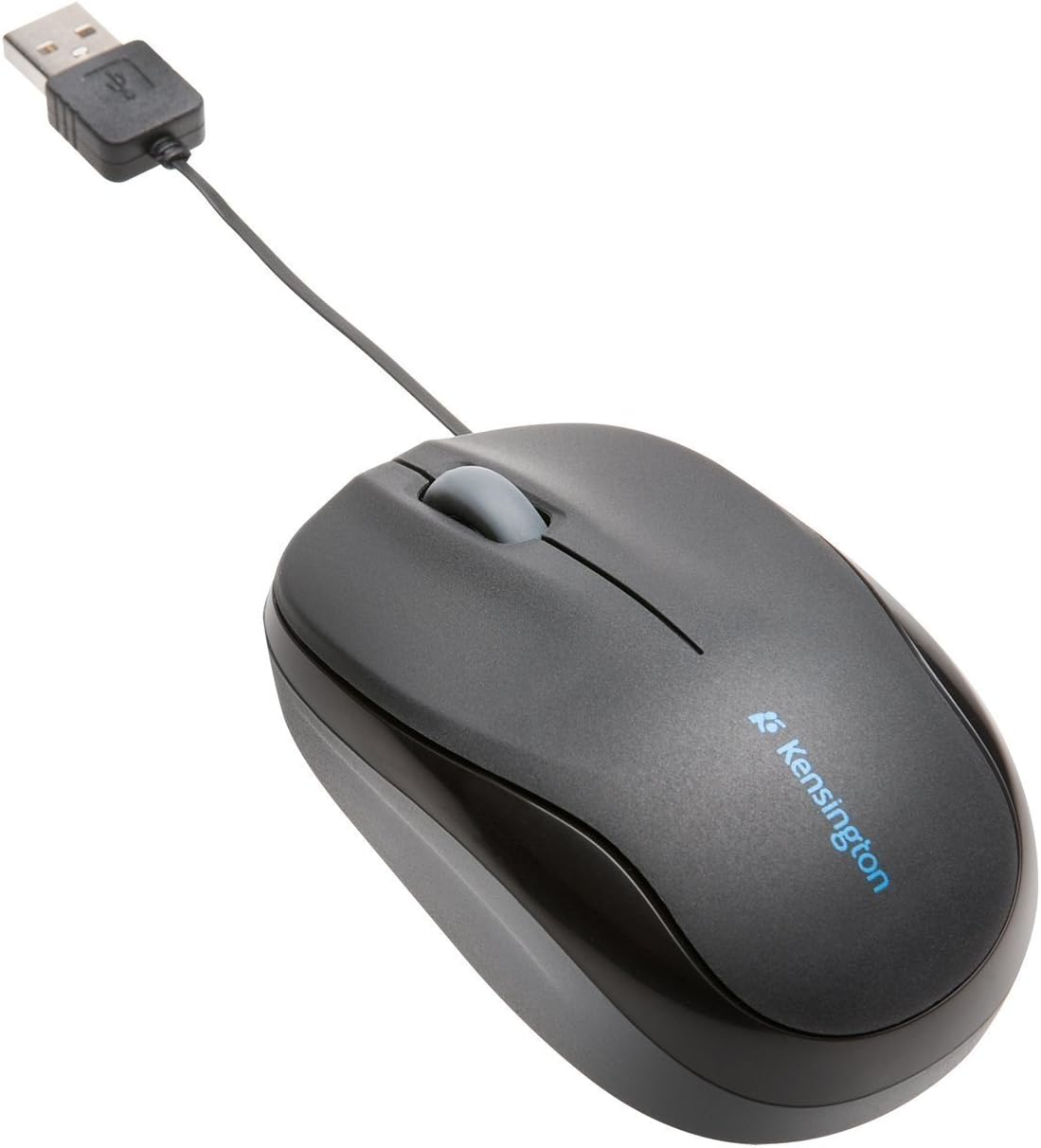 Kensington Pro Fit Retractable Mobile Mouse for Mac or PC (Black), 2.25w x 4d x 1.5h