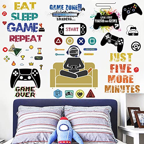 48 adhesivos decorativos para habitación gamer miniatura 5