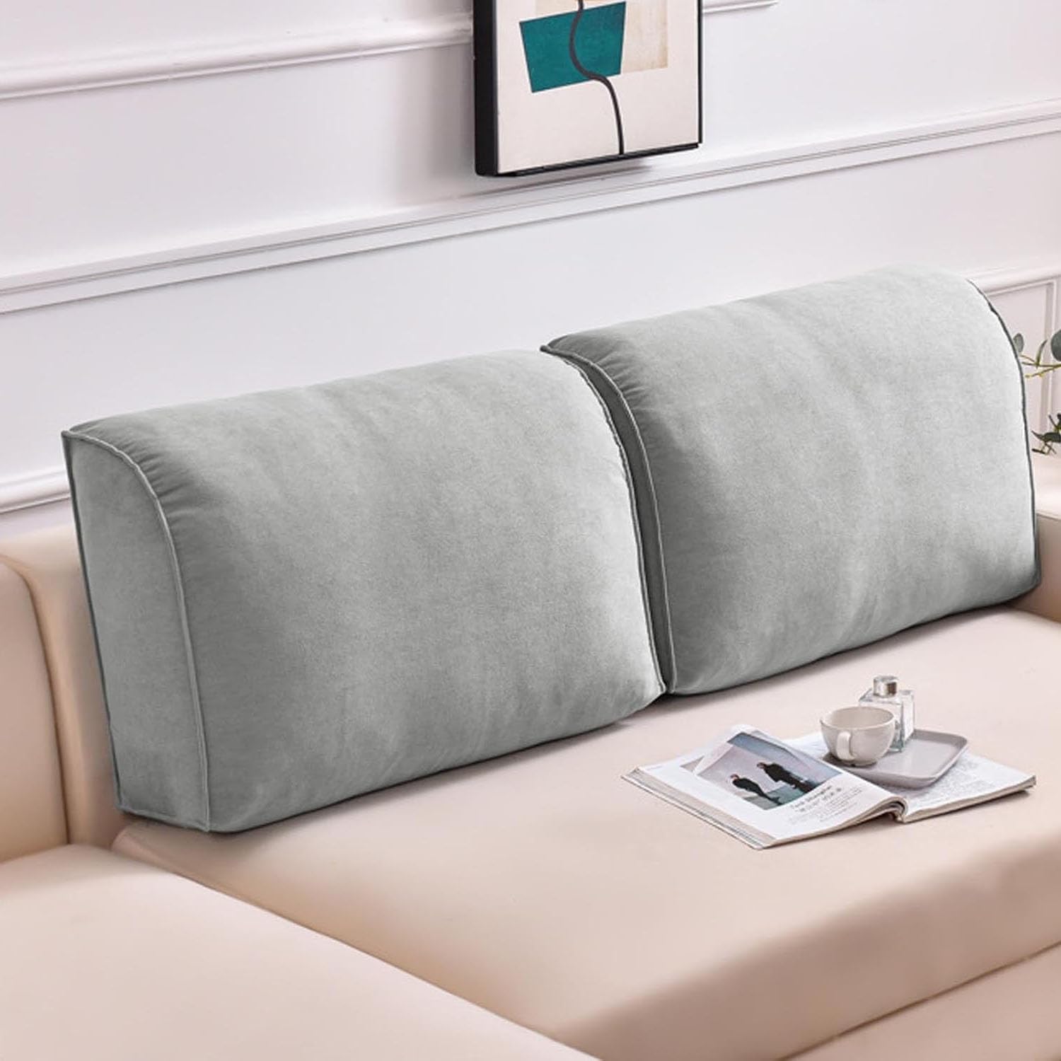 Coussin de Dossier Canapé 60x45x20cm Lecture Coussin Tete de Lit 70x45cm Confortable Oreiller Traversin de Soutien Dorsal et Lombaire Housse Amovible pour Lit Ou Canapé(B,70x45x20cm)