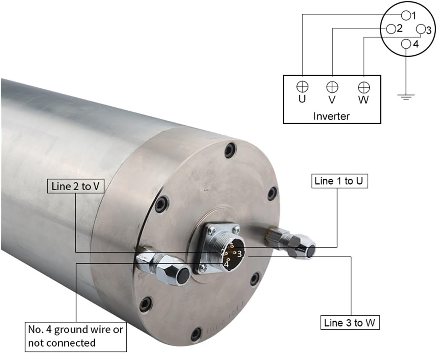 5.5kw ER25 water-cooled spindle motor 220v 380V AC diameter 125mm 4 bearings(5.5kw 220V)